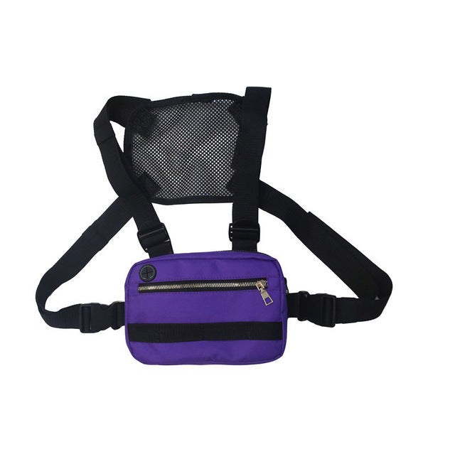 Vest Streetwear Waist Pack Women Black Chest Rig Bag