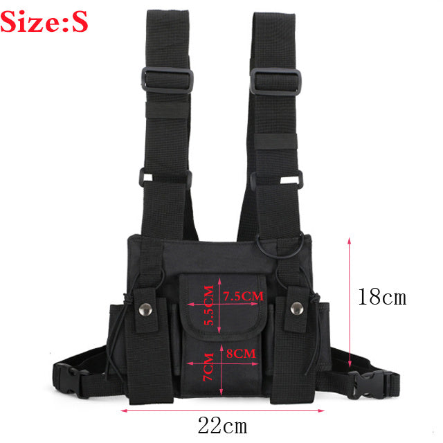 Vest Streetwear Waist Pack Women Black Chest Rig Bag
