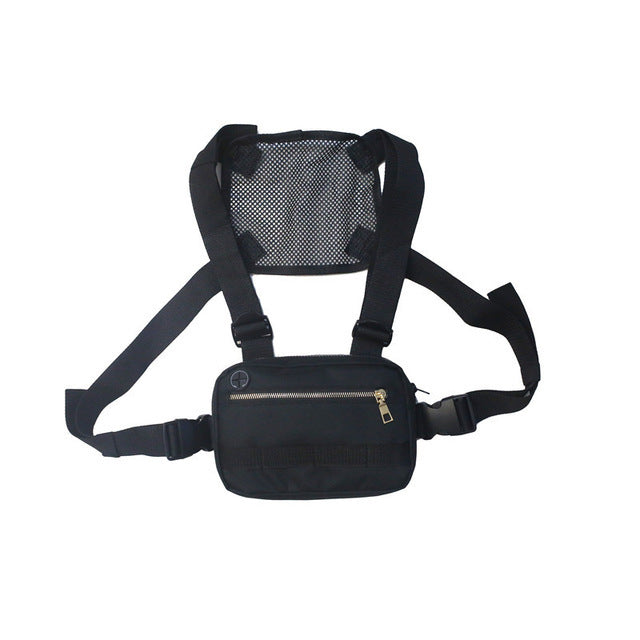 Vest Streetwear Waist Pack Women Black Chest Rig Bag