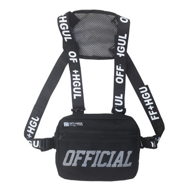 Vest Streetwear Waist Pack Women Black Chest Rig Bag