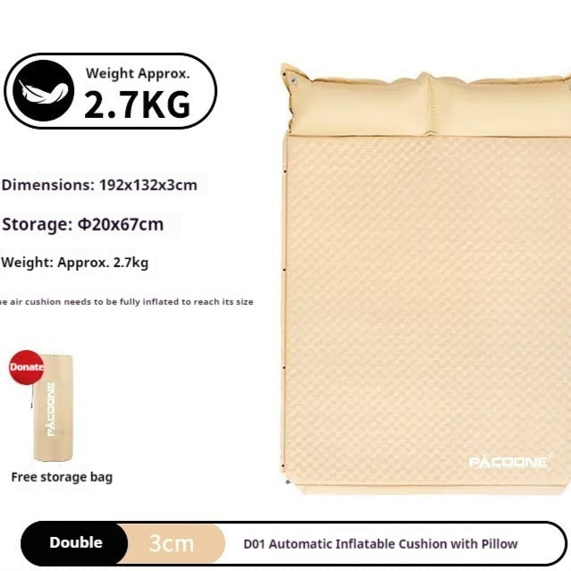 Auto-inflation Air Mattress Outdoor Camping Tent Sleeping Mat Portable Air Cushion Single Moisture-proof Pad